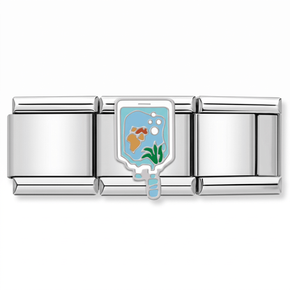 Charm Medicina suero en pulsera italiana de eslabones