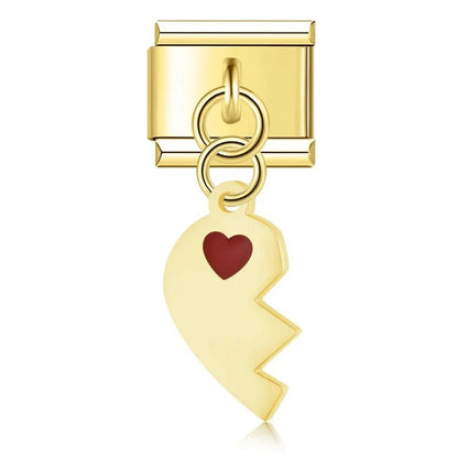 Charm Medio Corazón (Dorado, Derecho) - Italian Charms