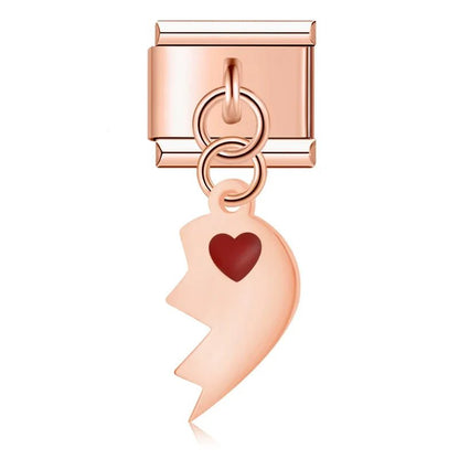 Charm Medio Corazón (Oro Rosa, Derecho) - Italian Charms