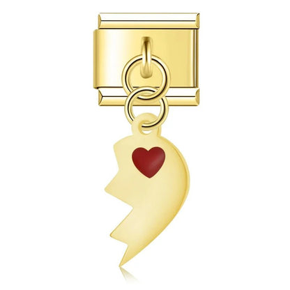 Charm Medio Corazón (Dorado, Izquierdo) - Italian Charms