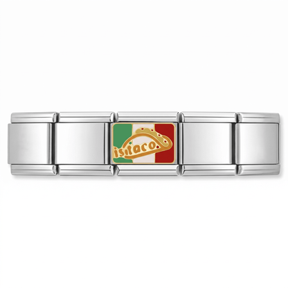 Charm Mexico tacos en pulsera italiana de eslabones