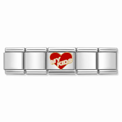 Charm Mis hijos en pulsera italiana de eslabones