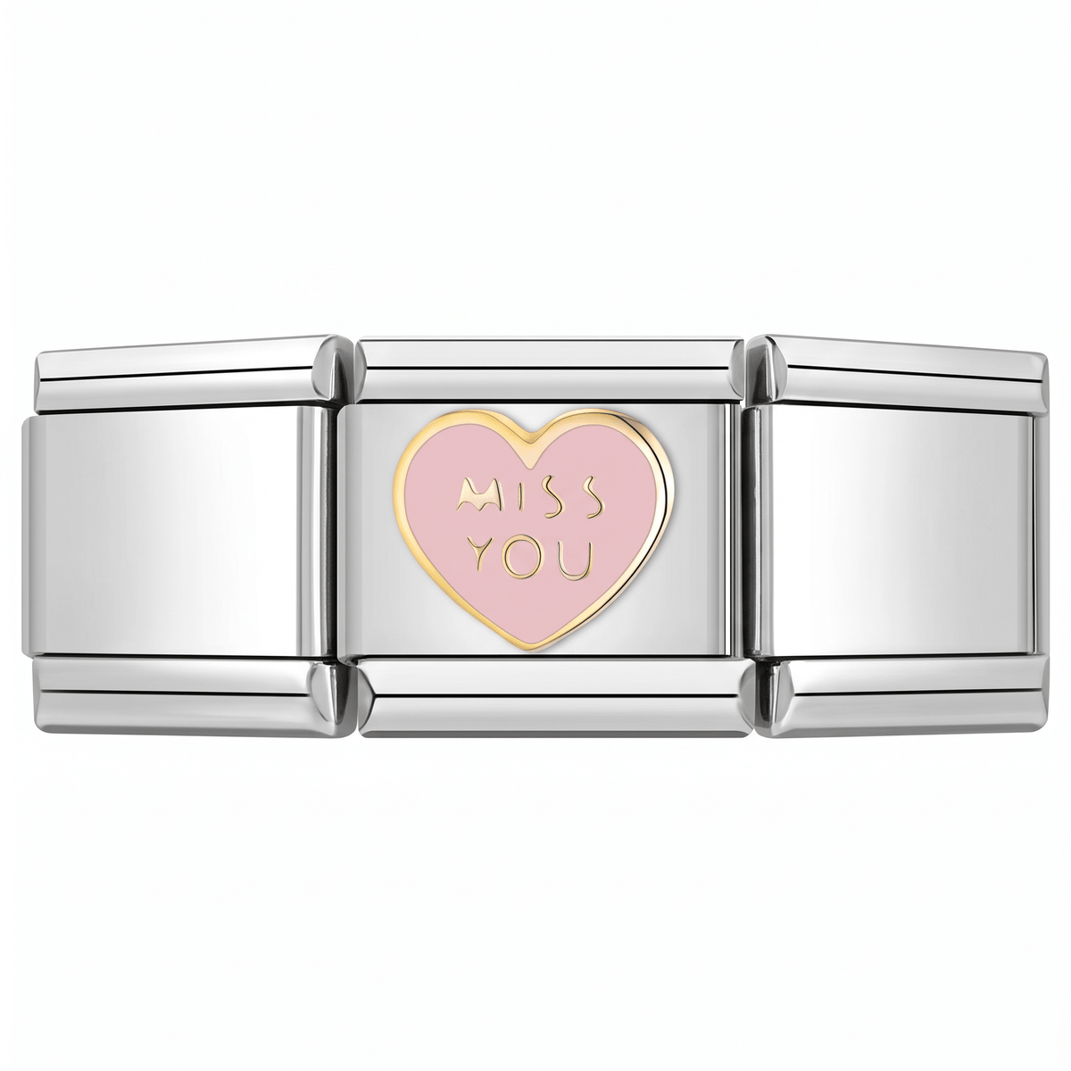 Charm Miss you en pulsera italiana de eslabones
