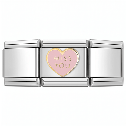 Charm Miss you en pulsera italiana de eslabones