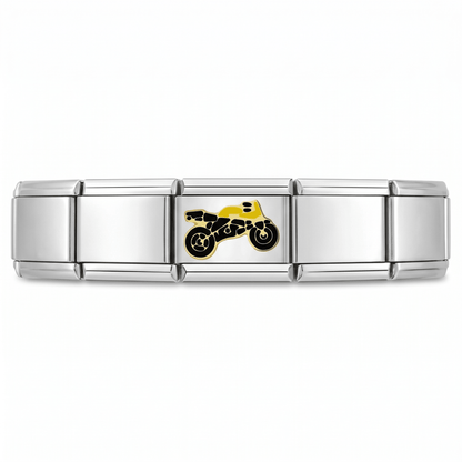 Charm Moto en pulsera italiana de eslabones
