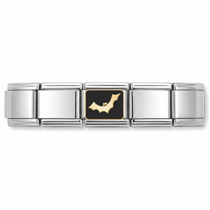 Charm Murciélago en pulsera italiana de eslabones