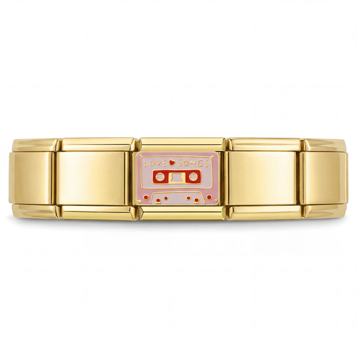 Charm Música (Casete) en pulsera italiana de eslabones