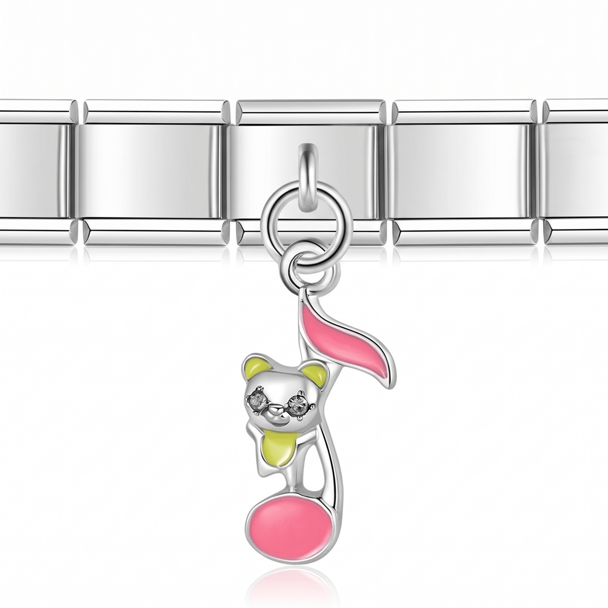 Charm Música oso en pulsera italiana de eslabones