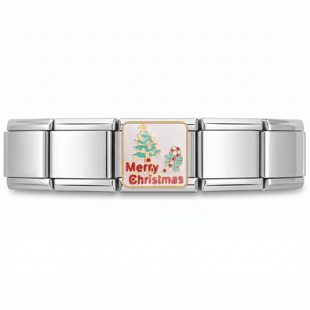 Charm Navidad (Árbol) en pulsera italiana de eslabones