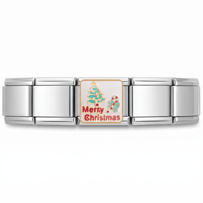 Charm Navidad (Árbol) en pulsera italiana de eslabones