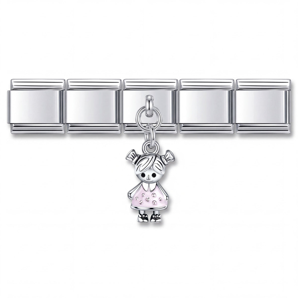 Charm Niña en pulsera italiana de eslabones