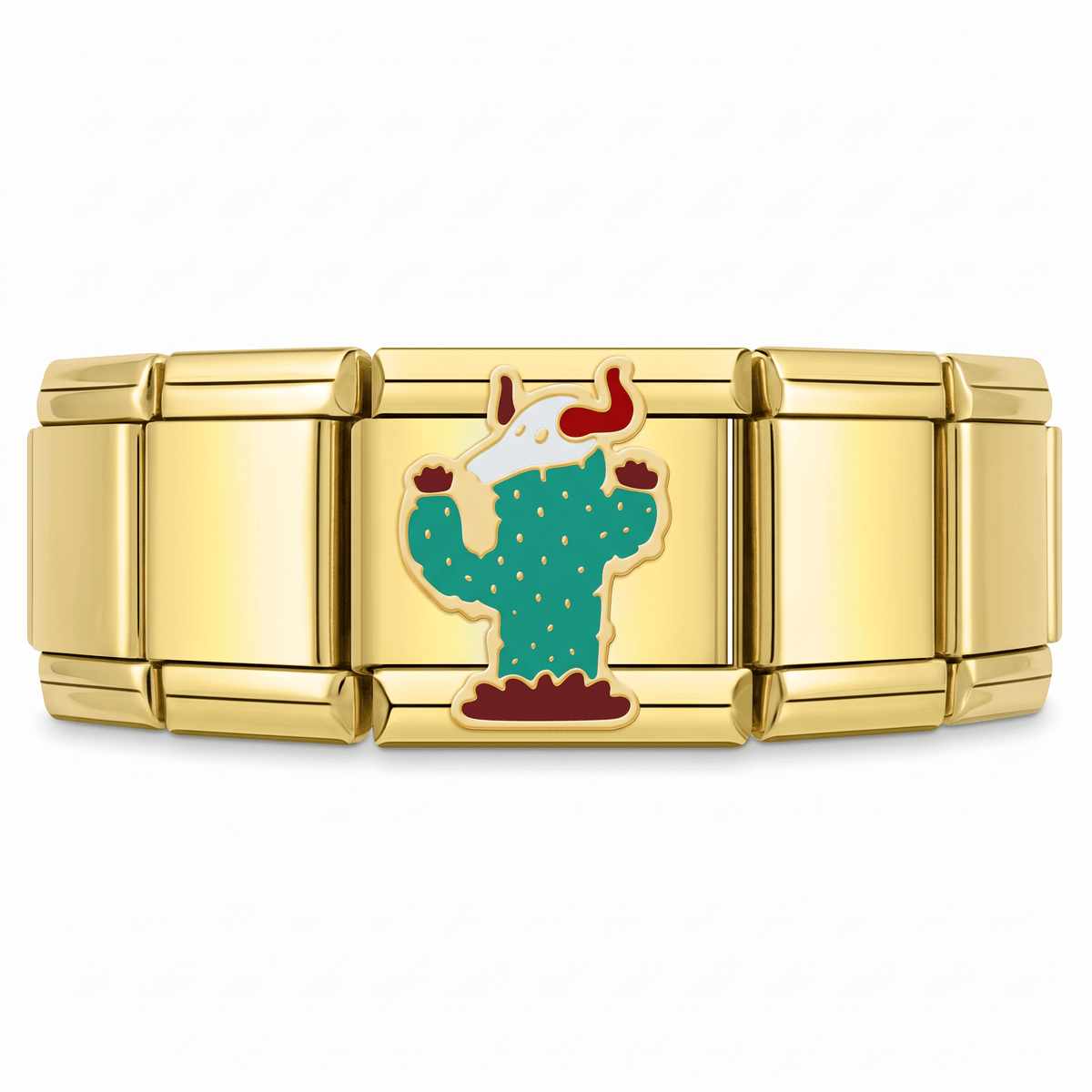 Charm Nopal en pulsera italiana de eslabones