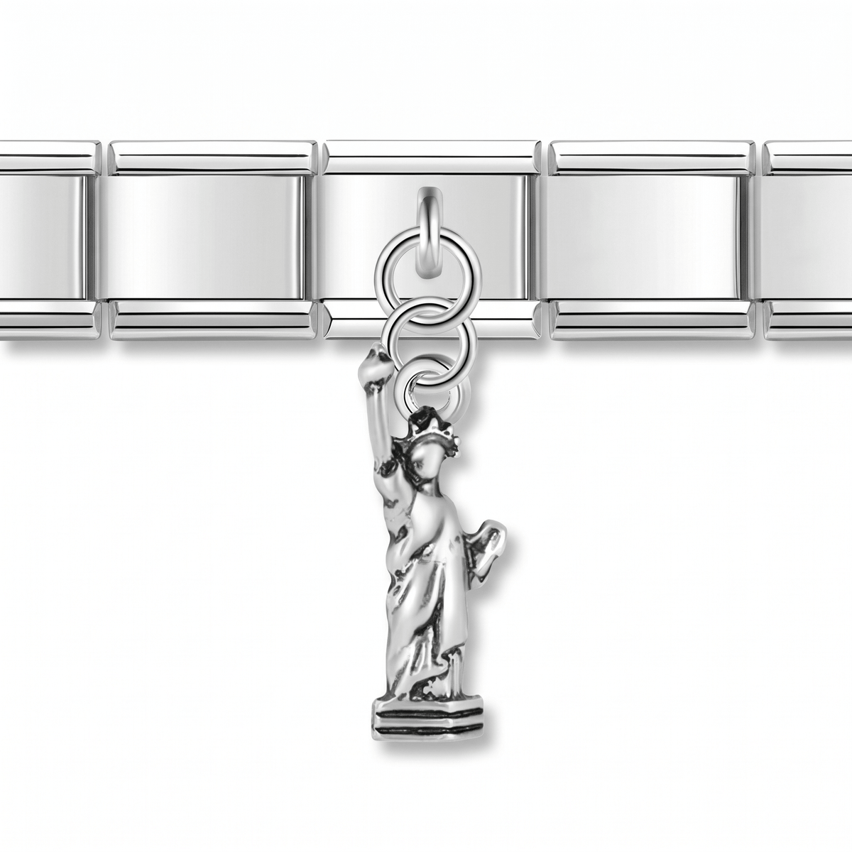 Charm Nueva York (Colgante, Plateado) en pulsera italiana de eslabones