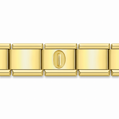 Charm Número 0 (Dorado) en pulsera italiana de eslabones