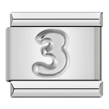 Charm Número 3 (Plateado) - Italian Charms
