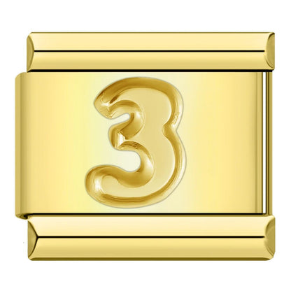 Charm Número 3 (Dorado) - Italian Charms