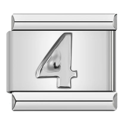 Charm Número 4 (Plateado) - Italian Charms