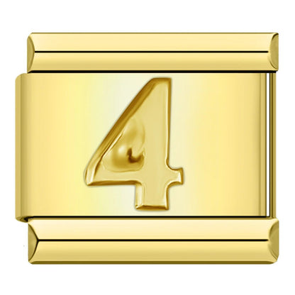 Charm Número 4 (Dorado) - Italian Charms
