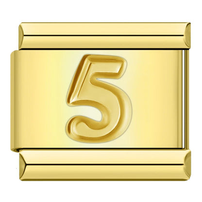 Charm Número 5 (Dorado) - Italian Charms