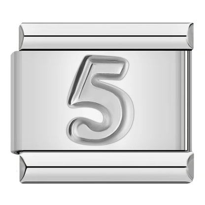 Charm Número 5 (Plateado) - Italian Charms