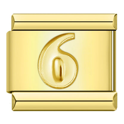 Charm Número 6 (Dorado) - Italian Charms