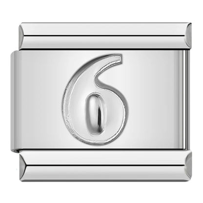 Charm Número 6 (Plateado) - Italian Charms