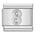Charm Número 8 (Plateado)
