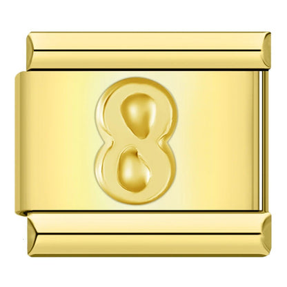 Charm Número 8 (Dorado) - Italian Charms