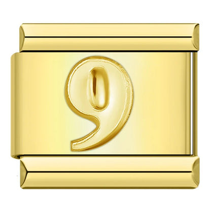 Charm Número 9 (Dorado) - Italian Charms