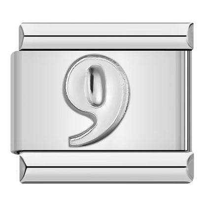 Charm Número 9 (Plateado) - Italian Charms