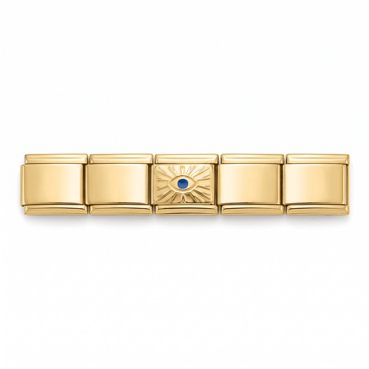 Charm Ojo dorado en pulsera italiana de eslabones