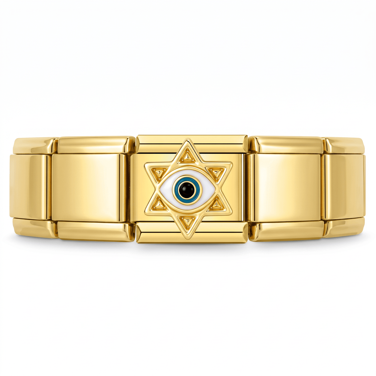 Charm Ojo Estrella en pulsera italiana de eslabones