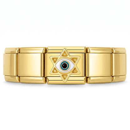 Charm Ojo Estrella en pulsera italiana de eslabones