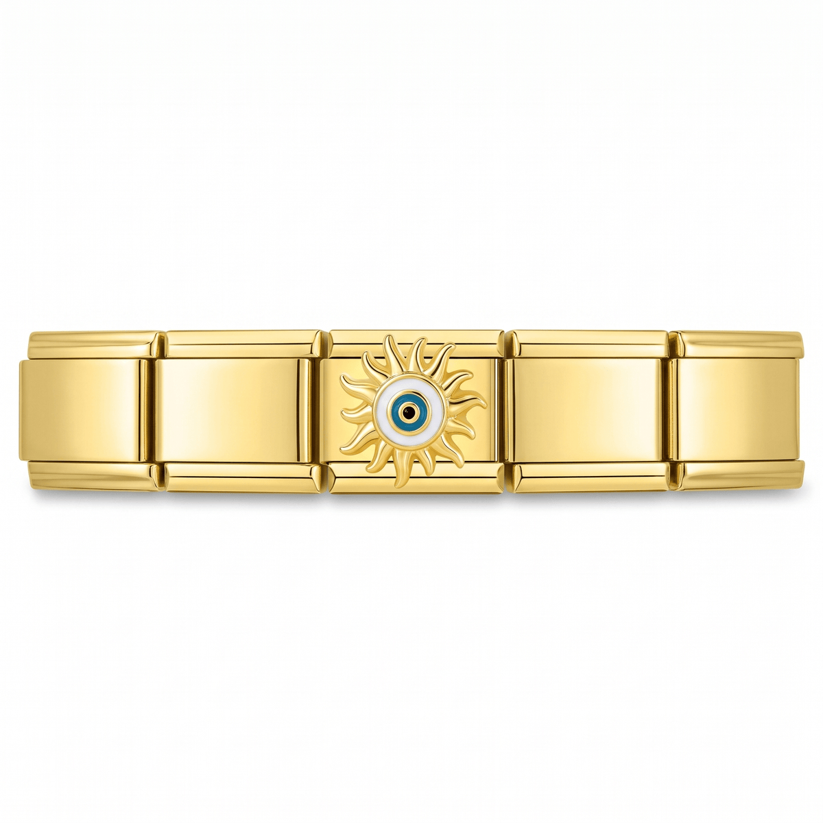 Charm Ojo Sol en pulsera italiana de eslabones