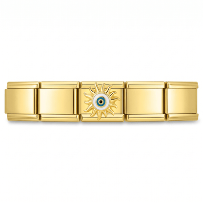 Charm Ojo Sol en pulsera italiana de eslabones