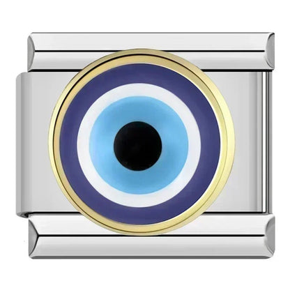 Charm Ojo Turco (Azul Marino, Plateado) - Italian Charms