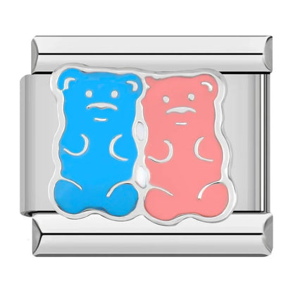 Charm Ositos (Azul y Rosa) - Italian Charms