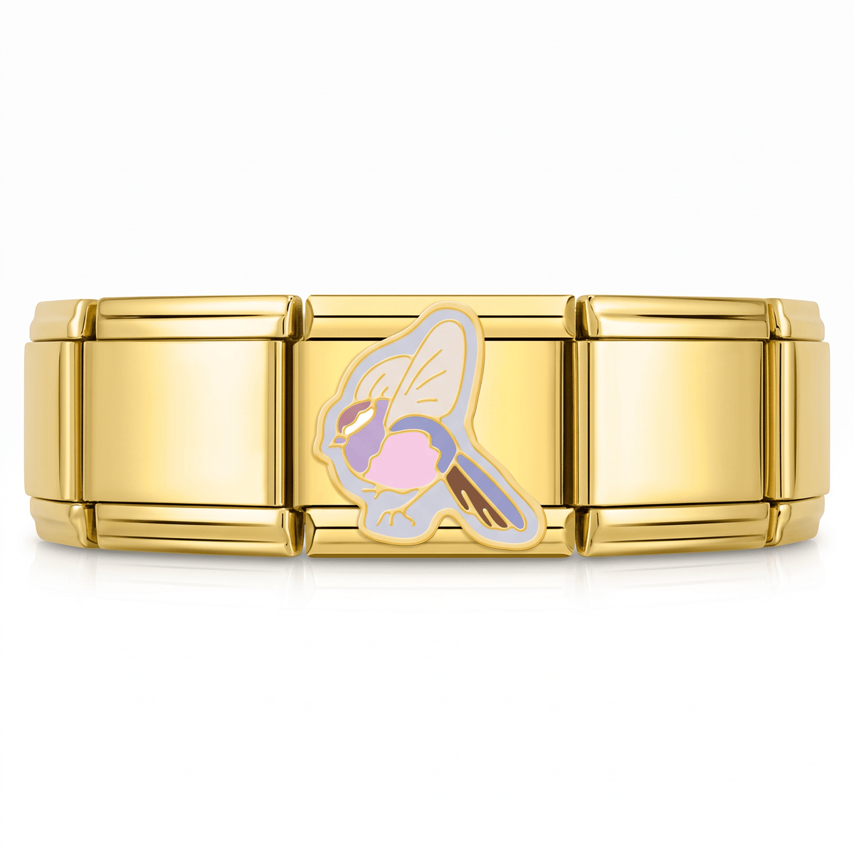 Charm Pajaro en pulsera italiana de eslabones