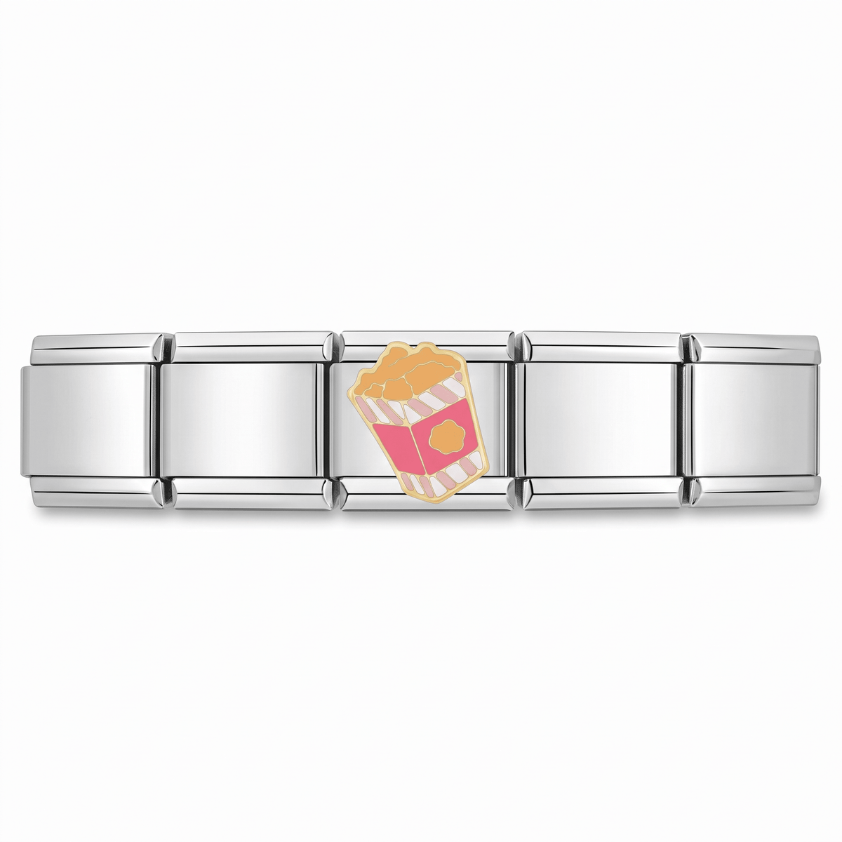 Charm Palomitas (Rosa) en pulsera italiana de eslabones