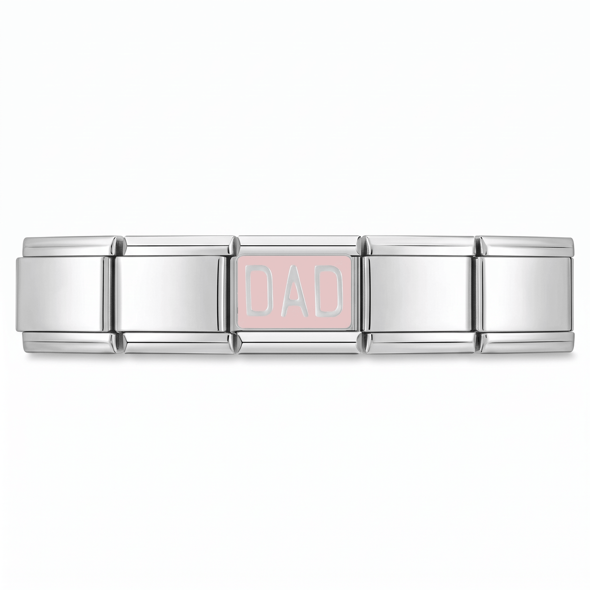 Charm Papá (Rosa) en pulsera italiana de eslabones