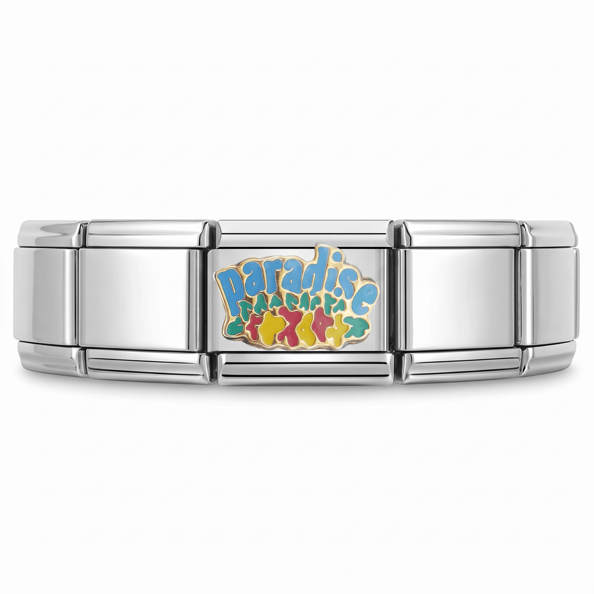 Charm Paraíso en pulsera italiana de eslabones