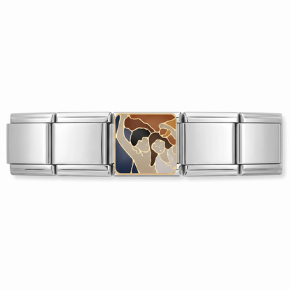 Charm Pareja en pulsera italiana de eslabones