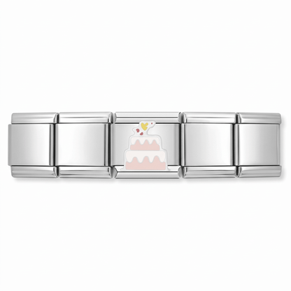 Charm Pastel en pulsera italiana de eslabones