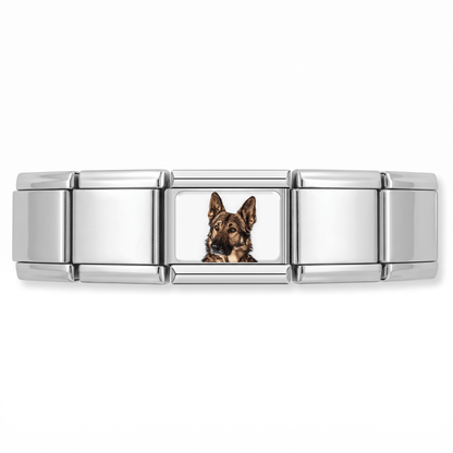 Charm Pastor Aleman en pulsera italiana de eslabones