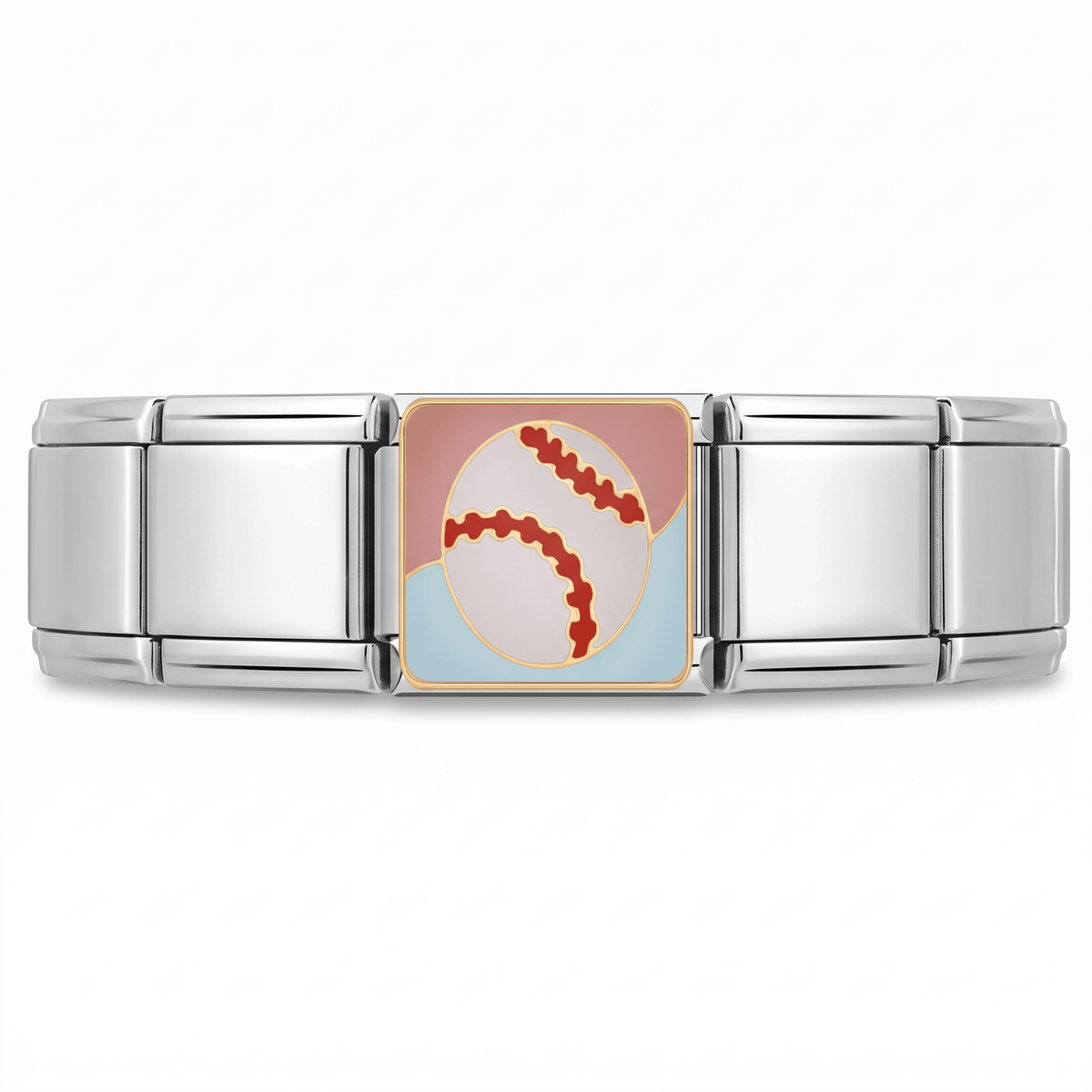 Charm pelota (Béisbol) en pulsera italiana de eslabones