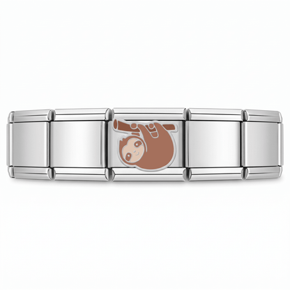 Charm Perezoso en pulsera italiana de eslabones
