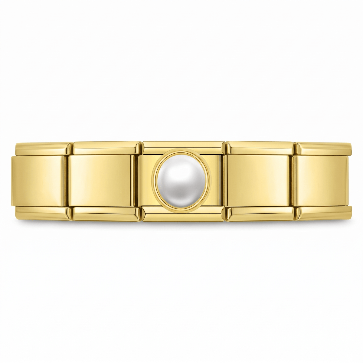 Charm Perla (Lisa) en pulsera italiana de eslabones