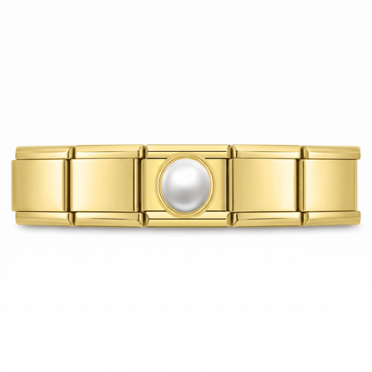 Charm Perla (Lisa) en pulsera italiana de eslabones