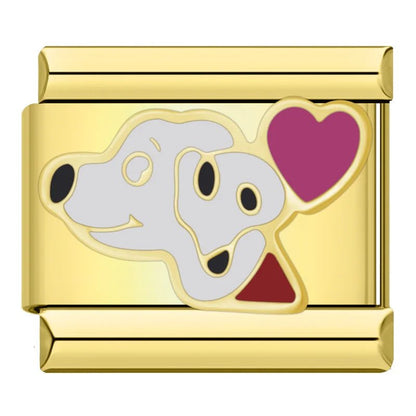 Charm Perrita Corazon (Dorado) - Italian Charms