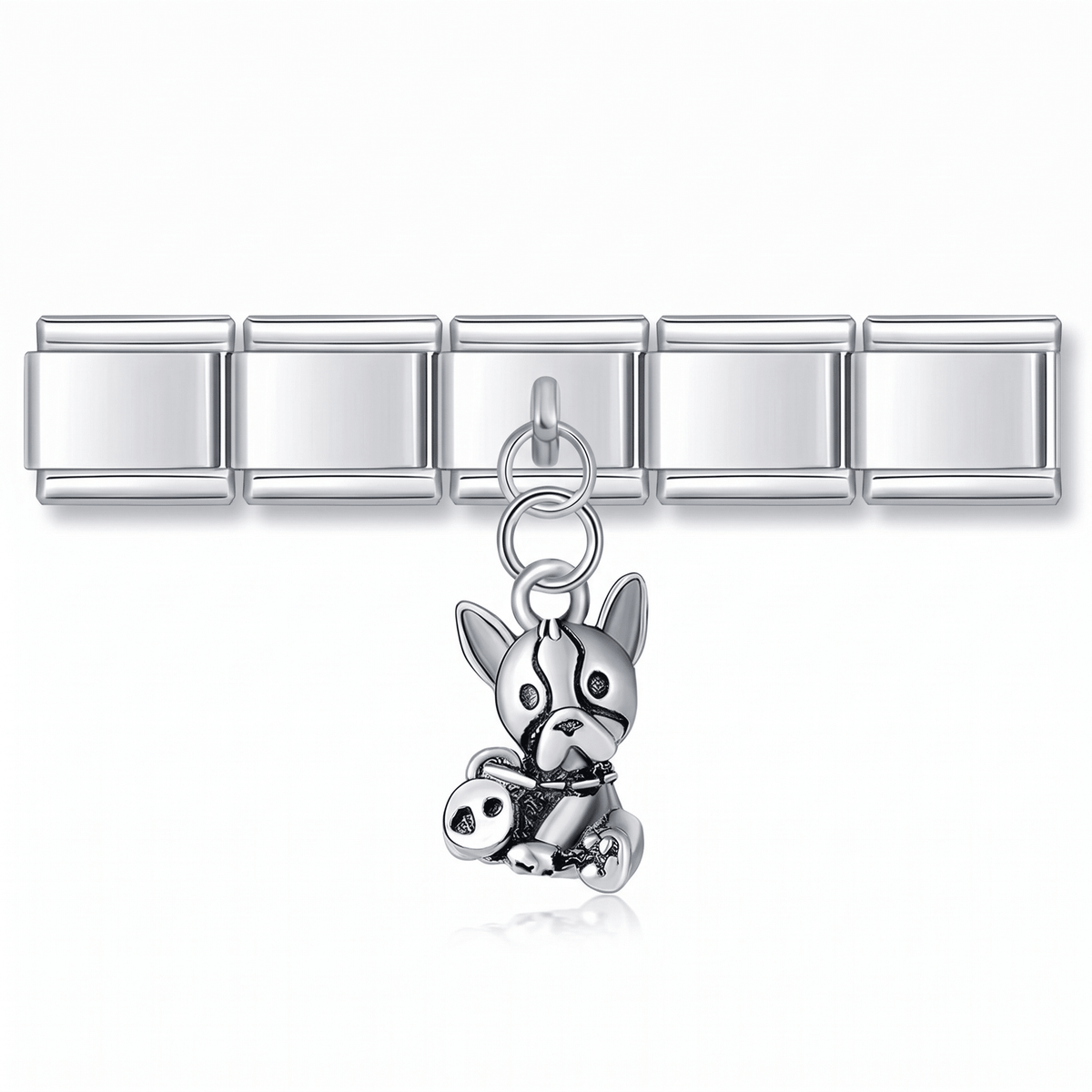 Charm Perrito en pulsera italiana de eslabones